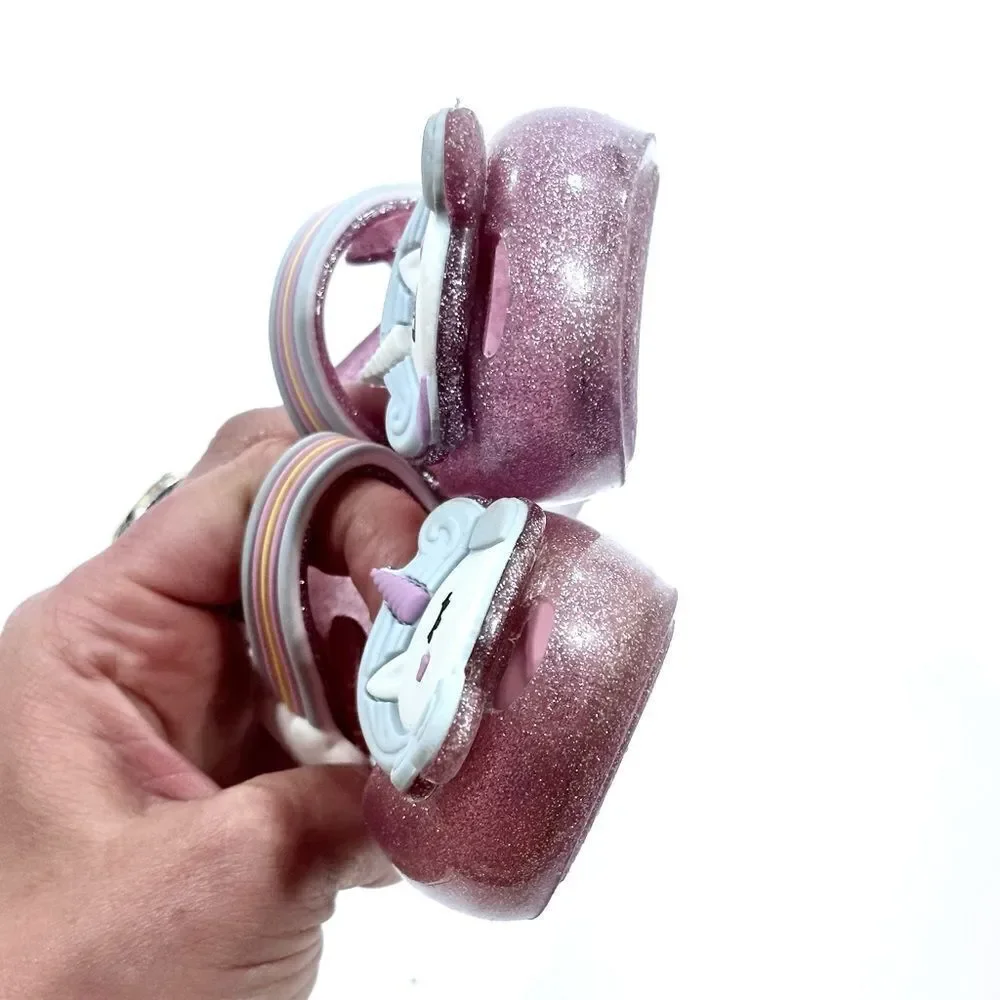 Mini Melissa pink glitter unicorn Mary Jane jelly shoes 6